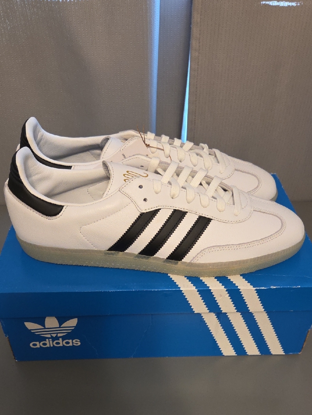 adidas Samba X Dill White and Black Classic Low-Top Sneakers Size 13